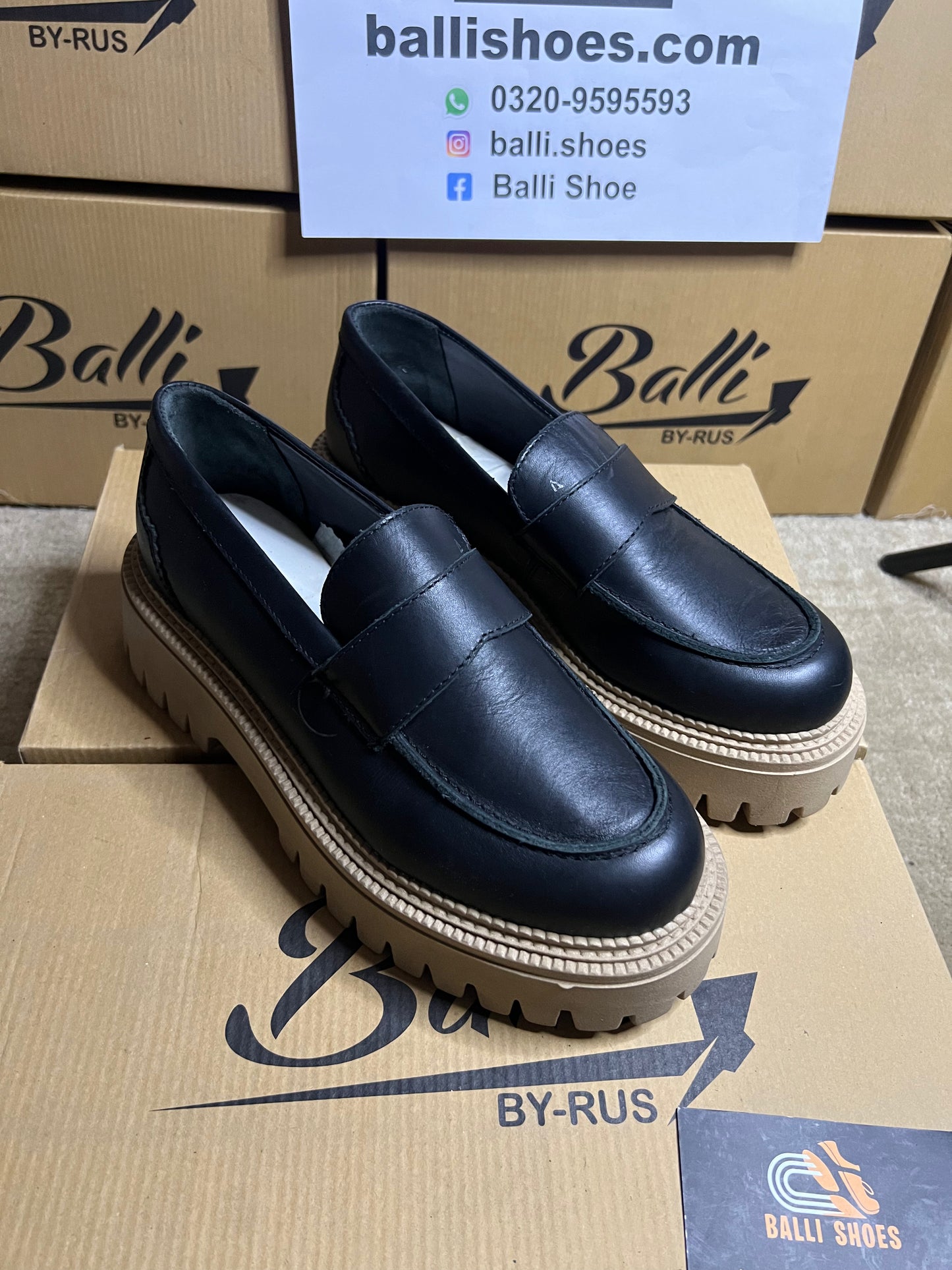 Leather loafers chunky