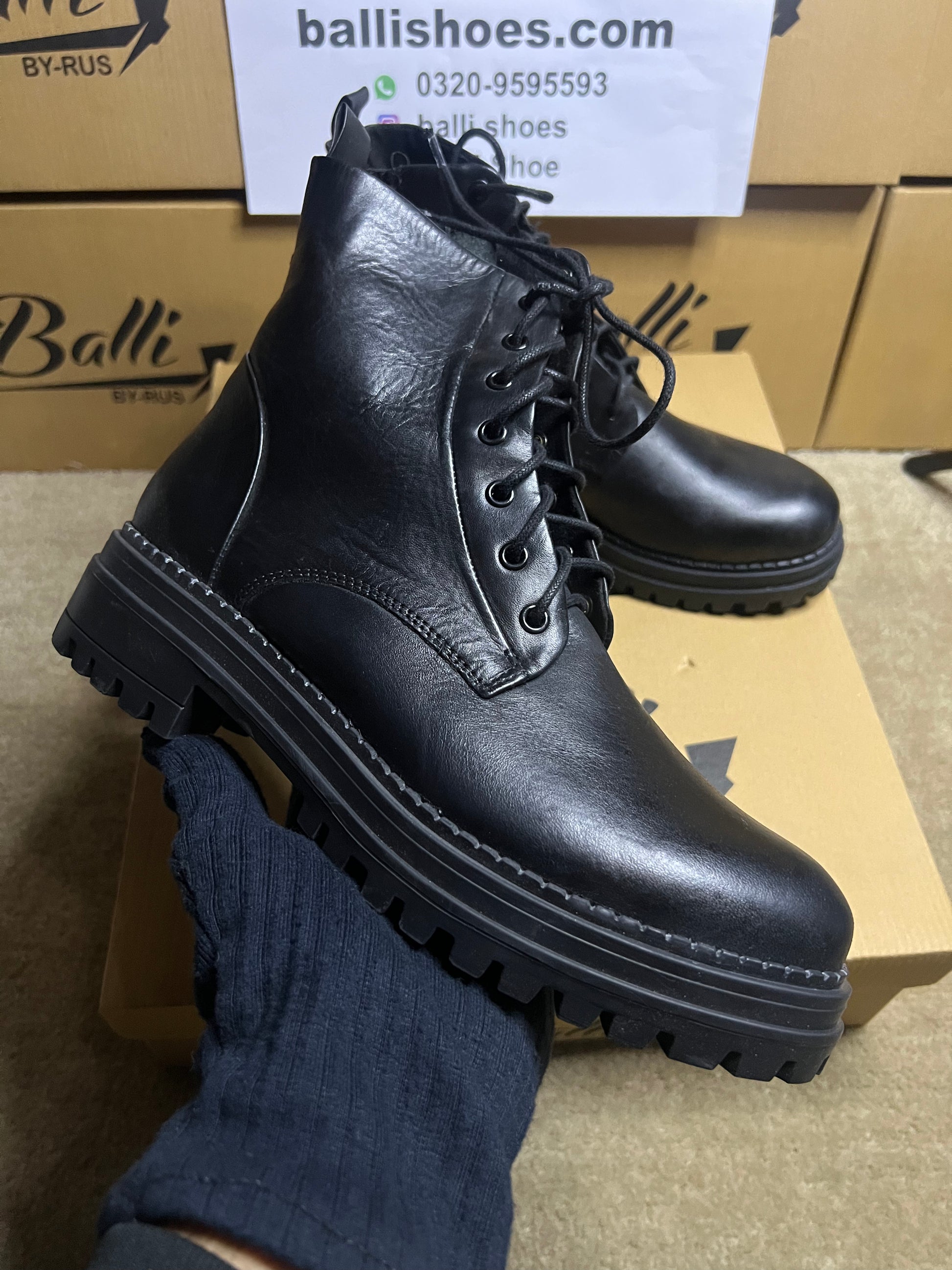 Leather Combat Boots – Balli Shoes
