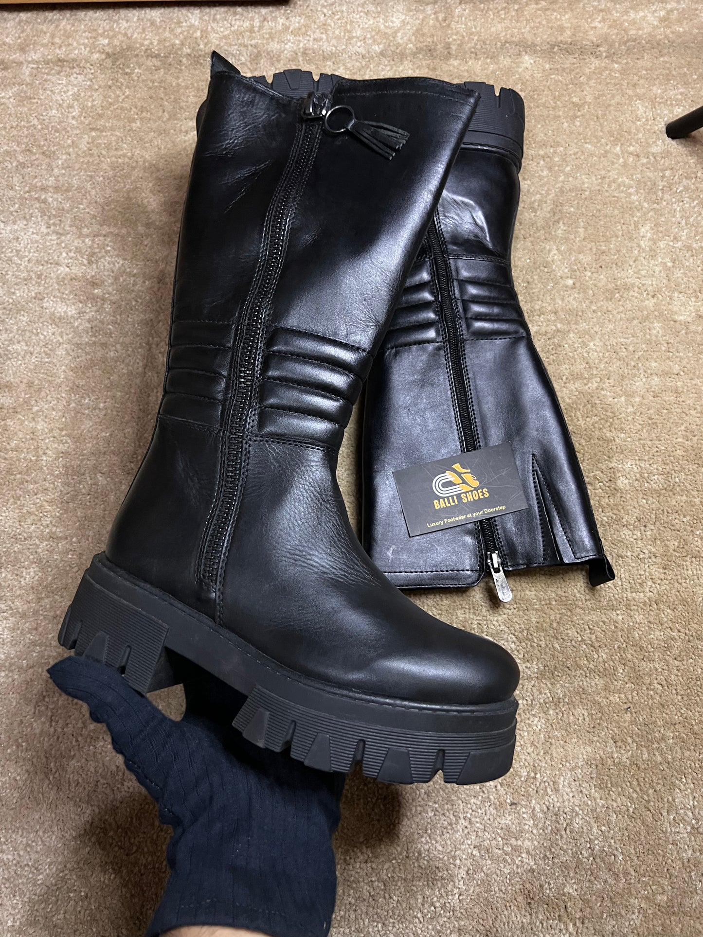 Leather long boots (LSB-02)